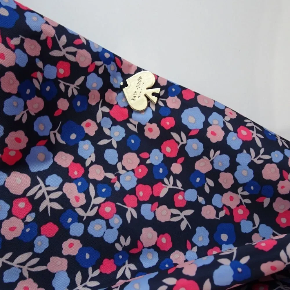 Kate Spade Packable Anorak Utility Jacket Park Ave Floral Double Zip NWT XS